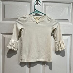 Matilda Jane White Long Sleeve Top with Ruffle Sleeves